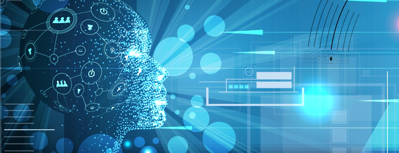 Abstract artificial intelligence cloud computing Vector Image