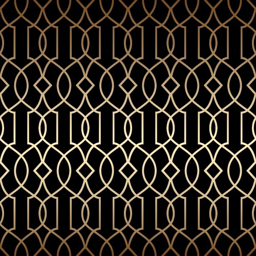 Golden art deco linear seamless pattern Royalty Free Vector