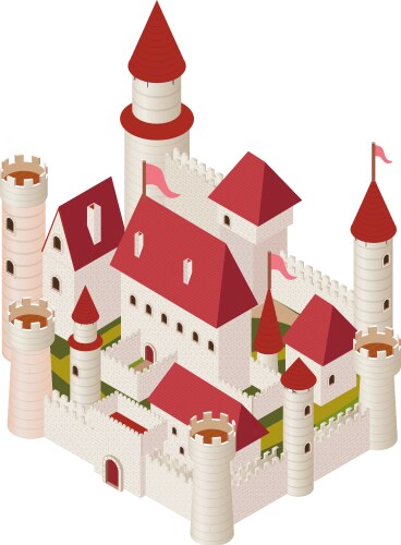 Medieval Castle Isometric – Royalty-Free Vector | VectorStock