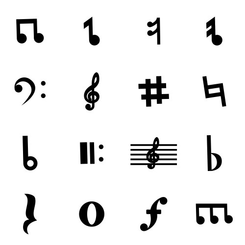 Music notes icon set Royalty Free Vector Image