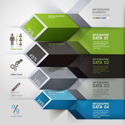 business step infographics elements vector image vector image