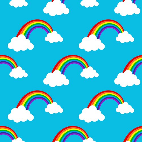 Rainbow and clouds pattern for background – Royalty-Free Vector ...