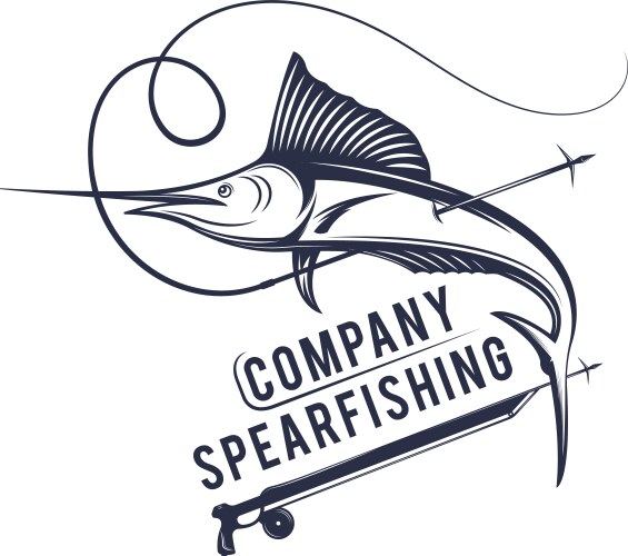 Spear Fishing Company Logo Vector Image