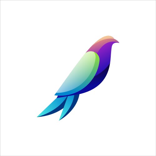 Dove bird logo colorful gradient Royalty Free Vector Image