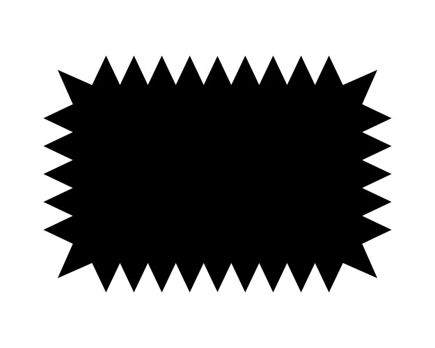 Rectangle shape with zigzag edges empty text box vector image