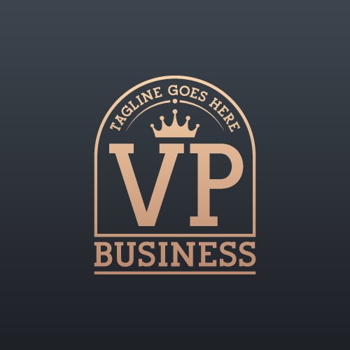 Luxury vp logo with crown elegant letter Vector Image