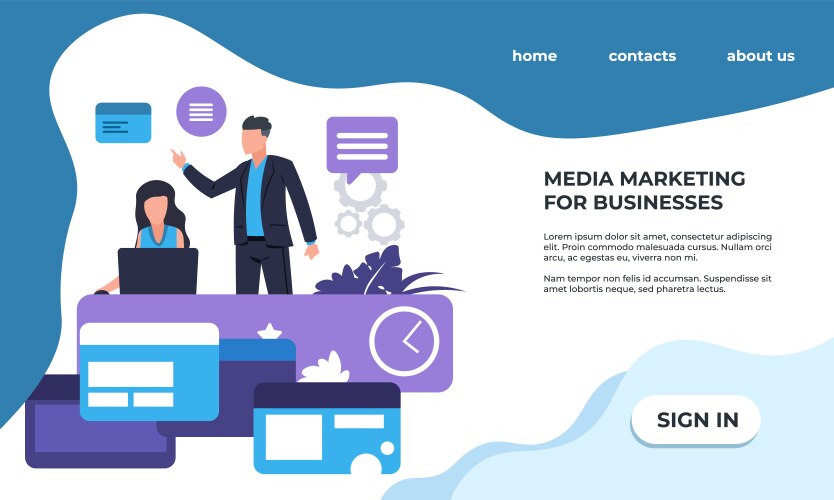 seo landing page online service promotion vector image