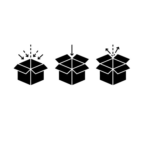 Open box input output process icons vector image