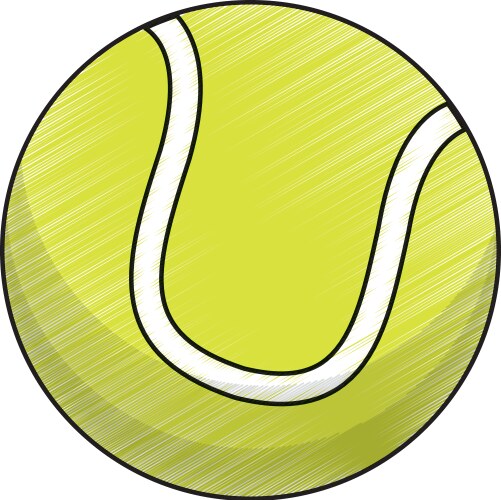 Drawing tennis ball equipment Vector Image
