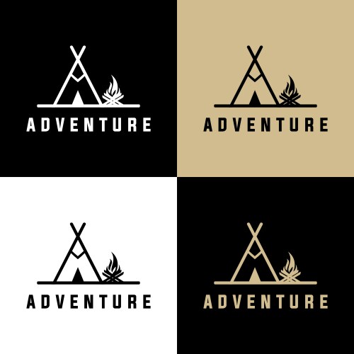 Camping graphic campfire outdoor logo vector image