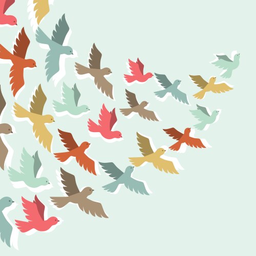 Birds flying Vector Images & Graphics for Commercial Use | VectorStock