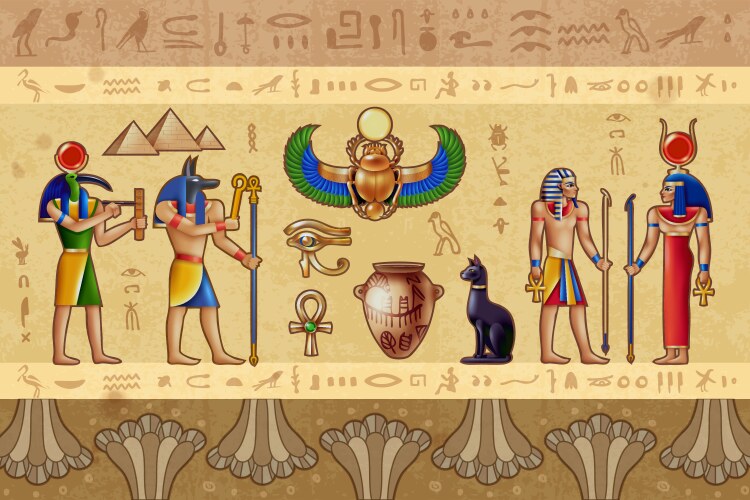 Gods of egypt Royalty Free Vector Image - VectorStock