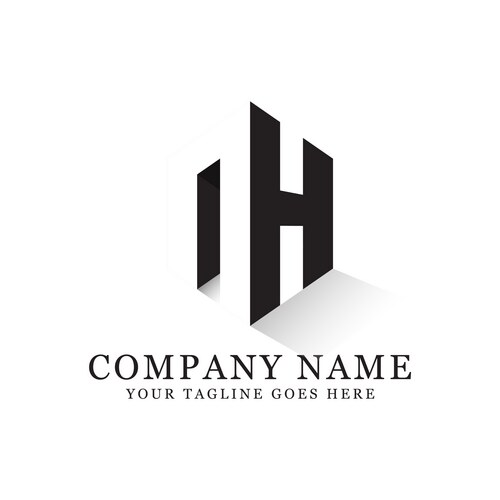 Nh negative space logo designs creative Vector Image