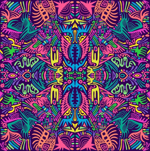 Psychedelic waves purple color gradient rainbow Vector Image