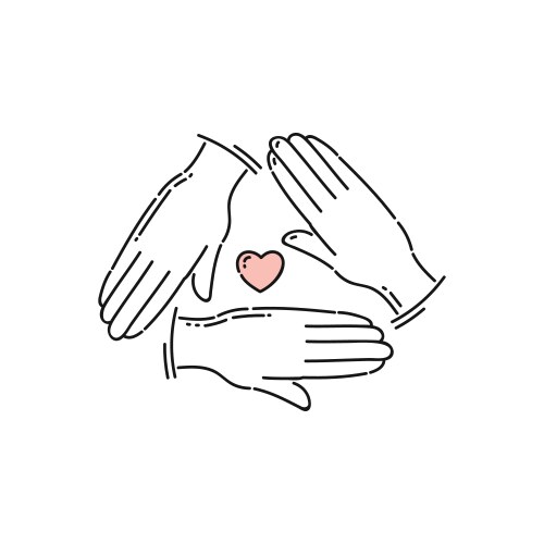 Three Hands Together Vector Images (over 690)