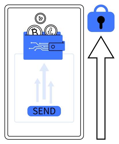 Digital wallet security and secure cryptocurrency vector image