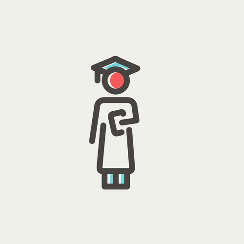 Graduation thin line icon Vector Image