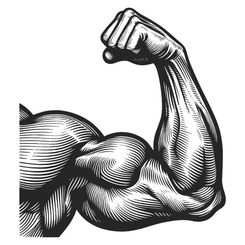 Strongman hand arm engraving Vector Image