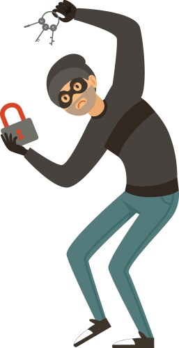 thief breaking protection lock stealing privacy vector