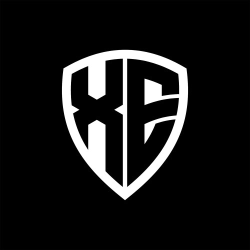Jc letter bold monogram with shield shape Vector Image