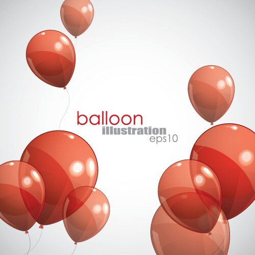 Flying red balloons isolated on white background Vector Image