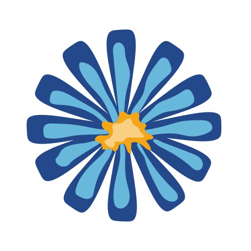 Simple blue flower Royalty Free Vector Image - VectorStock