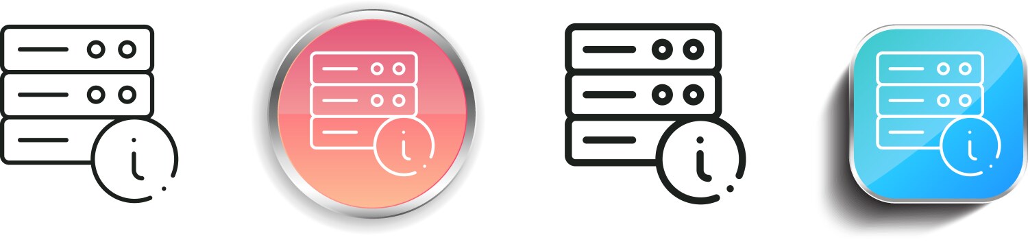 Hosting icon thin linear regular and button style vector image