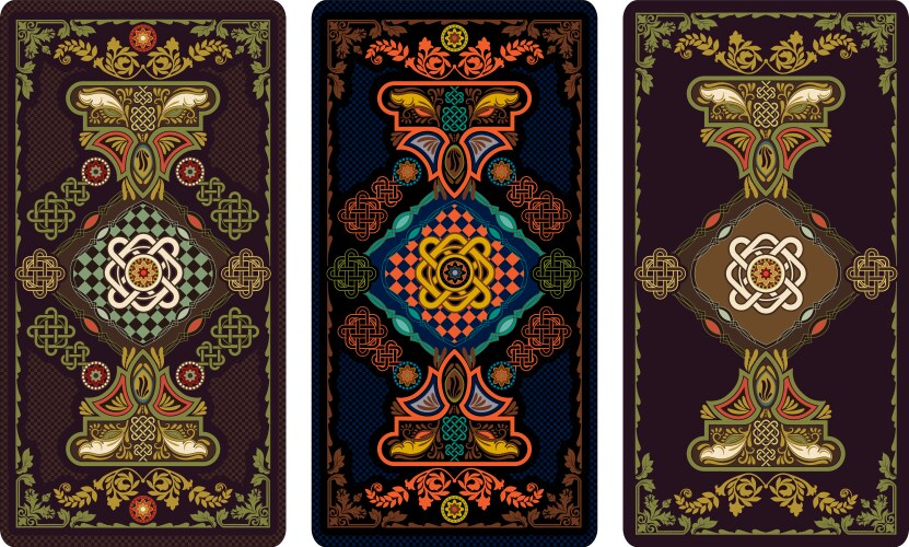 Tarot cards batch reverse side magic frame Vector Image