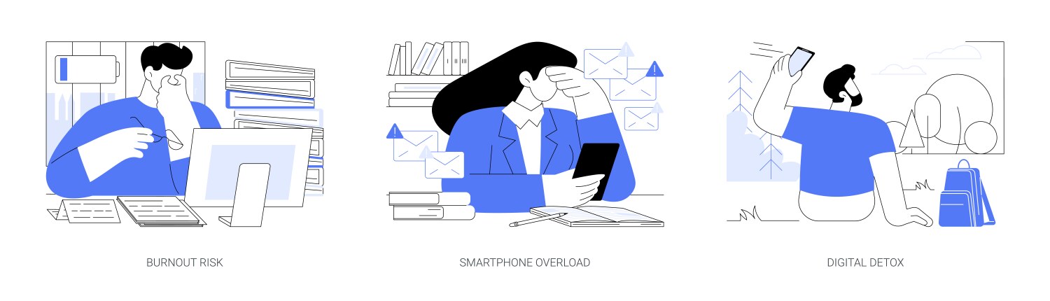Study too much isolated cartoon – Royalty-Free Vector | VectorStock