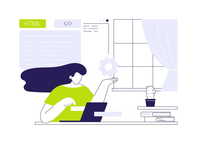 HTML Coding Abstract vector image