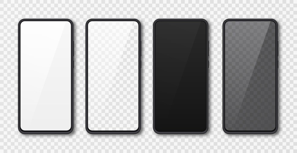 realistic smartphone mock up set mobile phone vector image