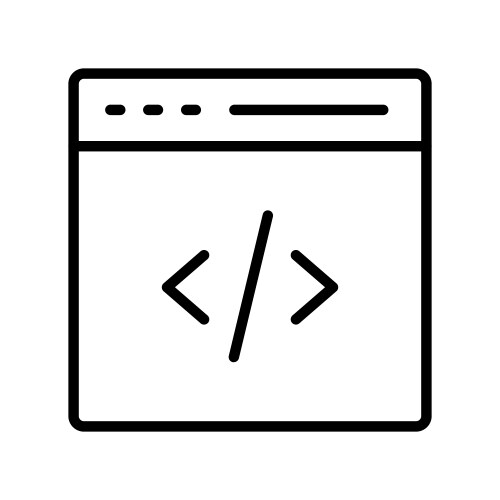 Coding icon outline style design isolated vector image
