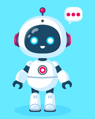 Cute cartoon robot assistant artificial vector image