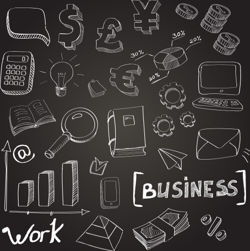 hand drawn set of business vector image