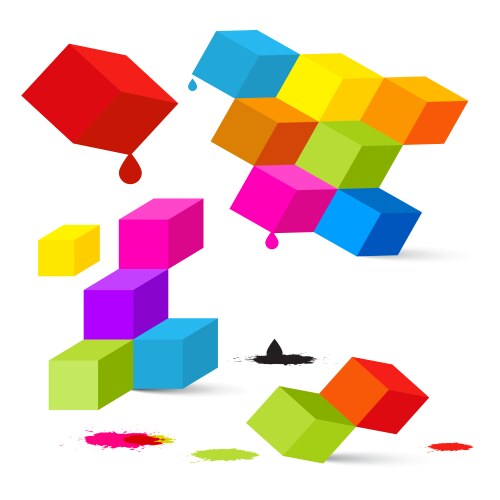 colorful cubes vector image vector image