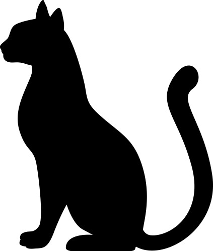 Cat silhouette icon sitting symbol Royalty Free Vector Image