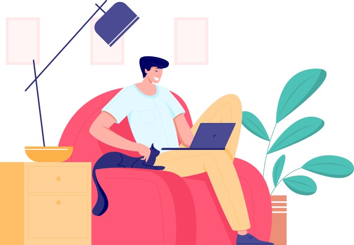 working at home freelance concept vector image