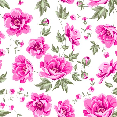 Elegant seamless peony pattern Royalty Free Vector Image
