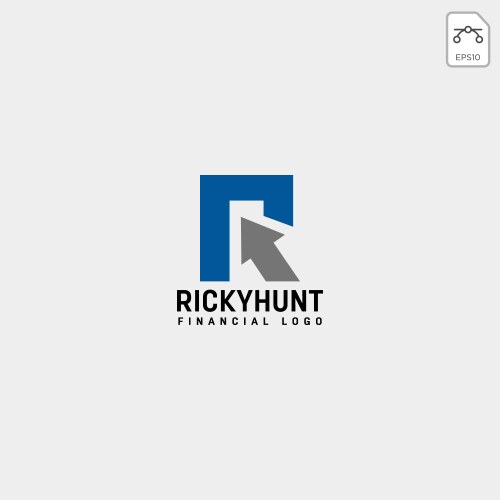 Letter r arrow chart business logo template vector image