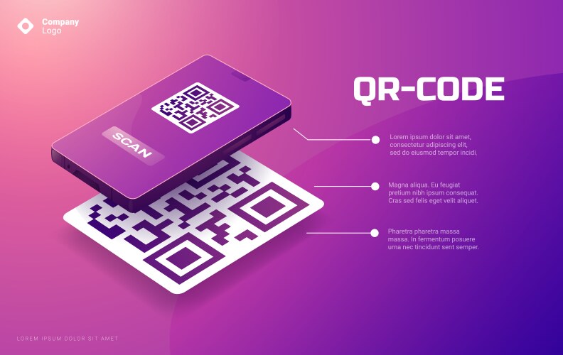 Qr code on phone scan me coding for mobile app vector image