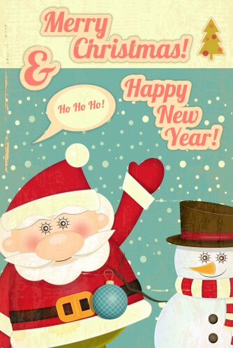 Merry christmas with santa Royalty Free Vector Image