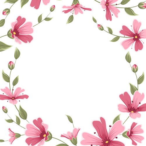 Babys Breath Flower Wreath Vector Image