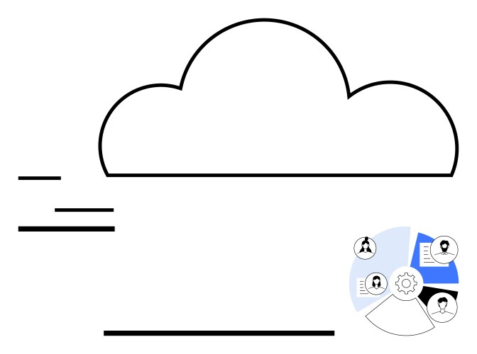 Cloud network integration with connected user vector image