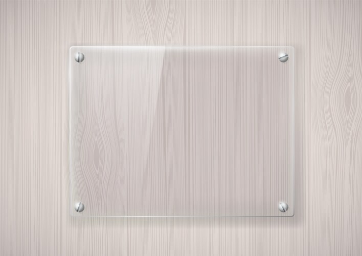 Glass frame on a wooden surface Vector Image