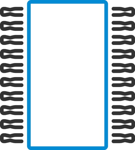 Dna microarray blue color icon chip Royalty Free Vector