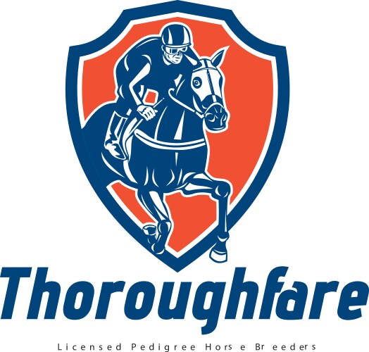 thoroughfare horse breeding logo vector image