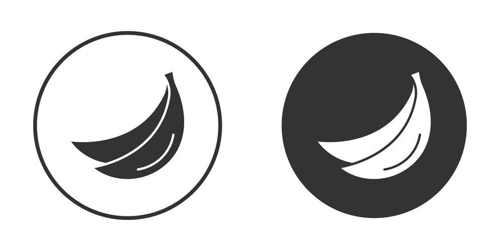 Banana Icon - Flat Style Vector Image