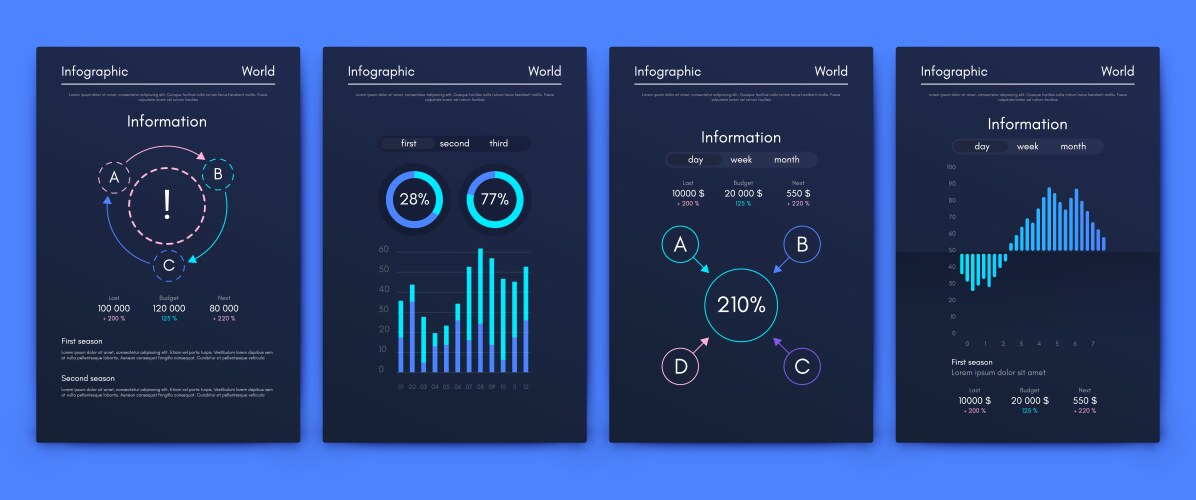 Stacked column infographic chart design template Vector Image