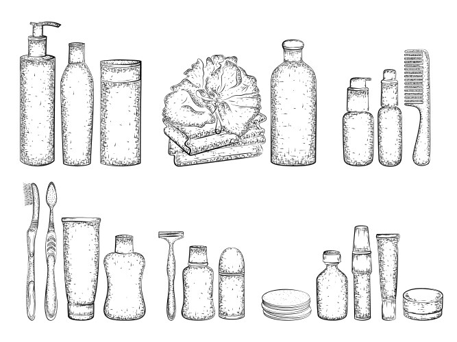 Detailed sketch of elements for bath Vector Image