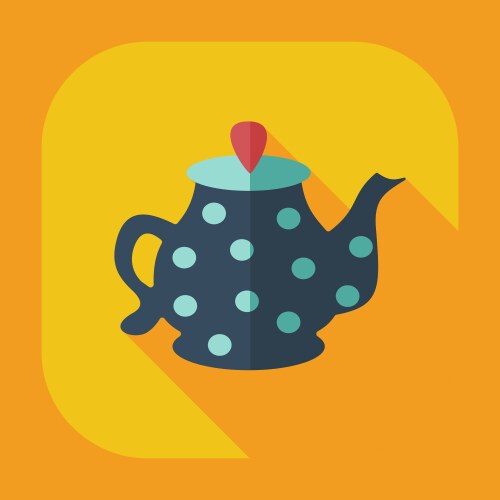 Flat modern design with shadow icons kettle vector image